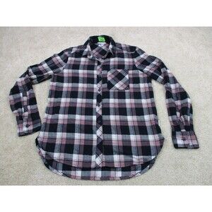 Orvis Shirt Womens Small Pink Blue Flannel Outdoors Long Sleeve Casual Button Up